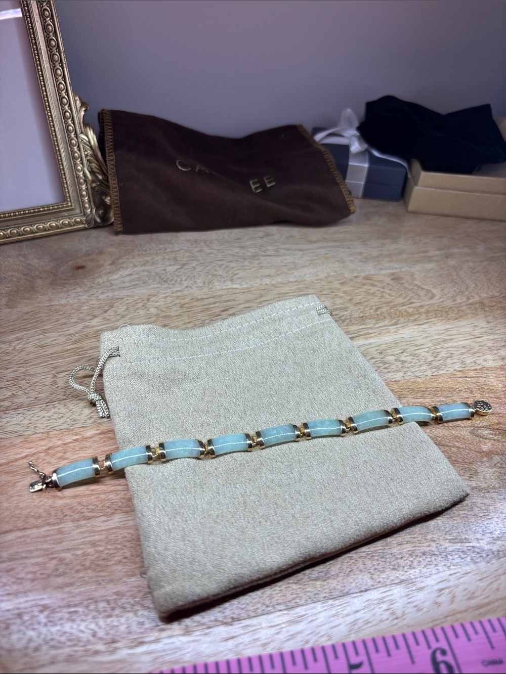 Gold & Light Blue Link Bracelet